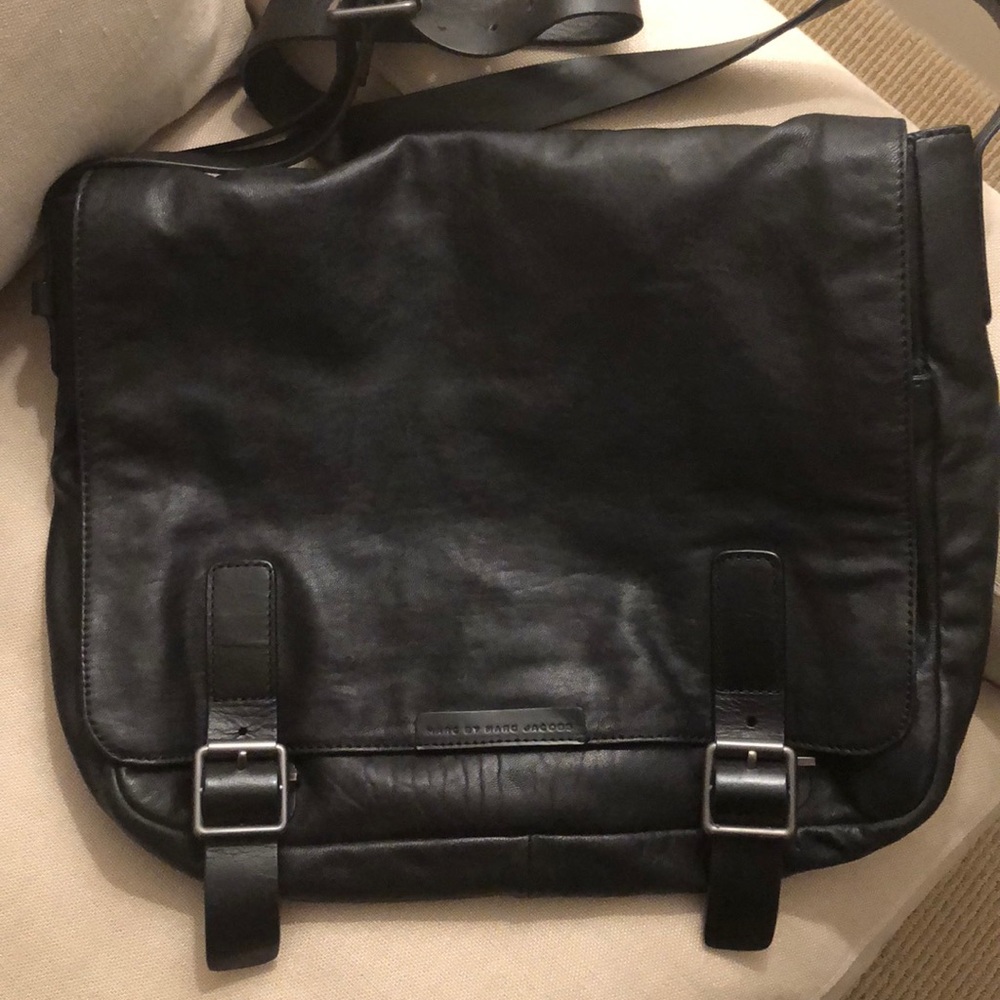 Marc by Marc Jacobs Black Leather Messenger Bag